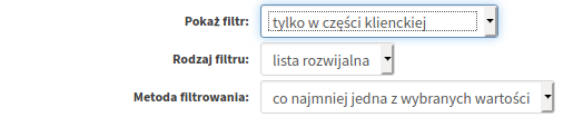 1 Ustawienia filtrów