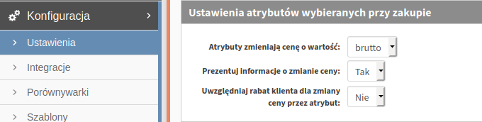 9 Ustawienia atrybutów wybieranych przy zakupie