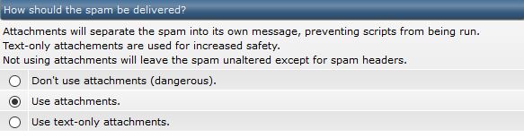 7 Ustawienia sekcji: How should the spam be delivered? (Jak powninen być dostarczany spam?)